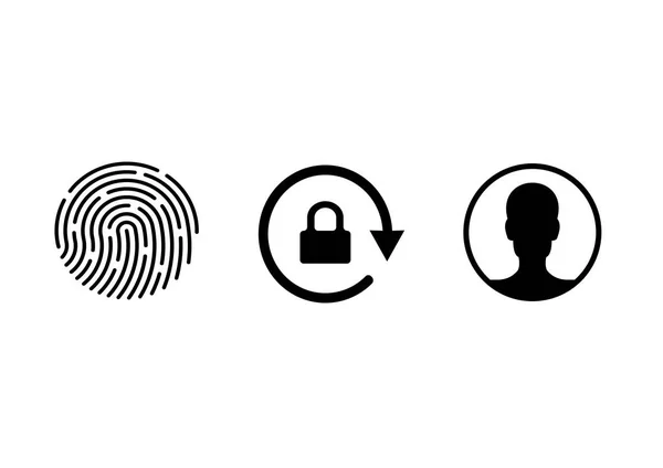 Біометричний Замок Ідентифікацією Відбитків Пальців Людини Безпека Безпека Шаблон Тексту — стоковий вектор