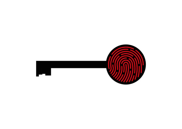 Βιομετρικό Κλειδί Λουκέτου Ανθρώπινη Αναγνώριση Δακτυλικών Αποτυπωμάτων Ασφάλεια Ασφάλεια Πρότυπο — Διανυσματικό Αρχείο