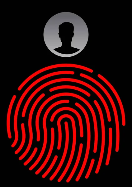 Biometrischer Fingerabdruck Zur Identifizierung Einer Person Sicherheit Sicherheit Vorlage Für — Stockvektor