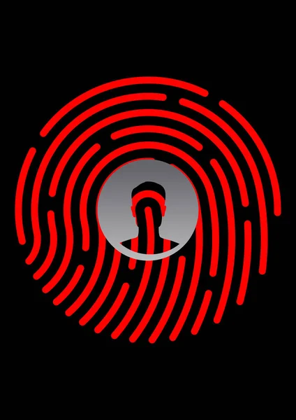 Біометричний Відбиток Пальця Ідентифікації Людини Безпека Безпека Шаблон Тексту Технології — стоковий вектор
