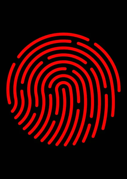 Biometrischer Fingerabdruck Zur Identifizierung Einer Person Sicherheit Sicherheit Vorlage Für — Stockvektor