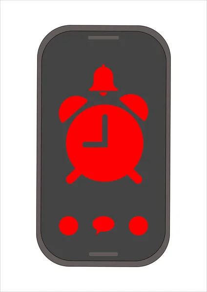 Función Alarma Reloj Pantalla Del Smartphone Teléfono Móvil Tecnologías Despertar — Vector de stock
