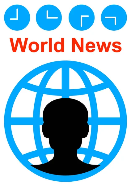 Vorlage Für Den Text Des Weltnachrichtenprogramms Kommentator Nachrichten Radio Und — Stockvektor