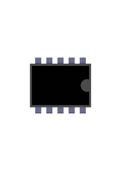 Elektronisk Komponent Mikrokrets Vit Bakgrund Elektronisk Teknik Chip Reparation Elektronik — Stock vektor