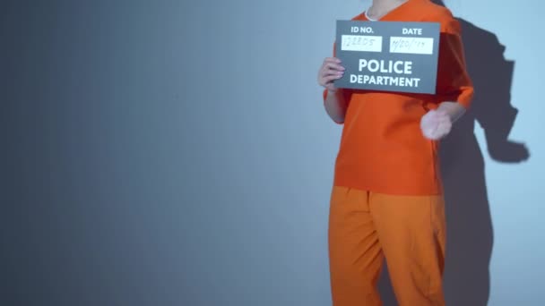 Foto van de crimineel. Arrestatie en gevangenschap — Stockvideo