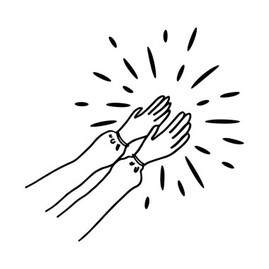Karalama tasarımı öğesi, alkış karalama vektör çizimi, el çizimi alkış karalaması. çizgi film alkışları.