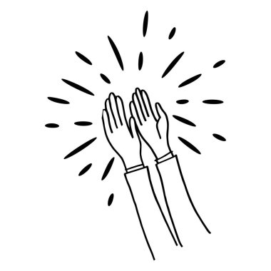 Karalama tasarımı öğesi, alkış karalama vektör çizimi, el çizimi alkış karalaması. çizgi film alkışları.