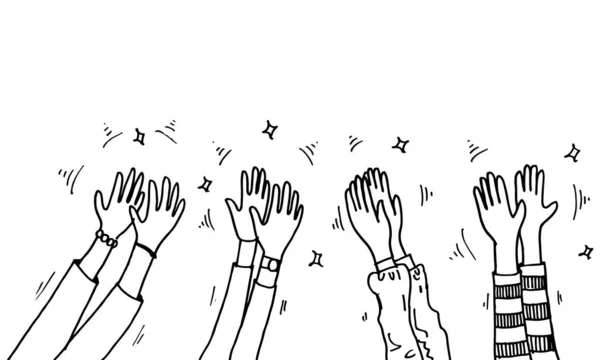 Doodle Σχεδιαστικό Στοιχείο Χειροκρότημα Doodle Διανυσματική Απεικόνιση Χέρι Που Χειροκροτήματα — Διανυσματικό Αρχείο