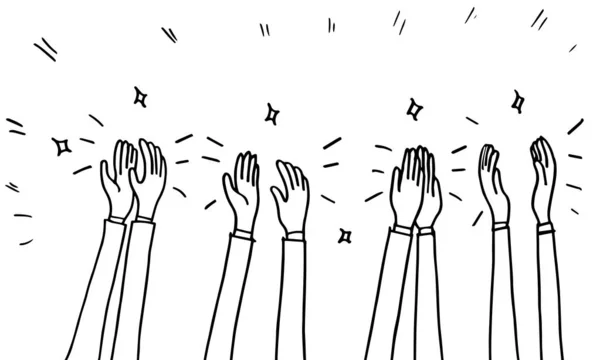 Doodle Σχεδιαστικό Στοιχείο Χειροκρότημα Doodle Διανυσματική Απεικόνιση Χέρι Που Χειροκροτήματα — Διανυσματικό Αρχείο