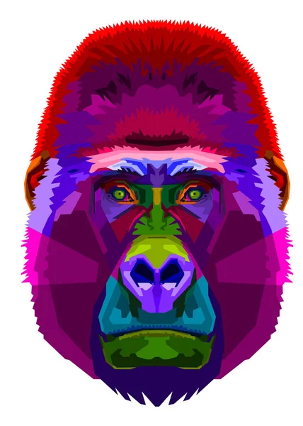 Gorilla Colorato Stile Pop Art Illustrazione Vettoriale — Vettoriale Stock