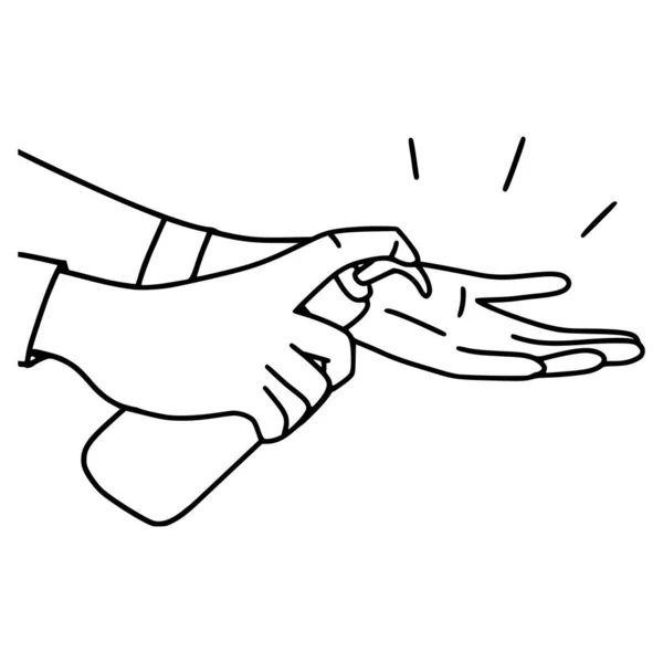 Hands Using Hand Sanitizer Protect Covid Virus Coronavirus Vector Illustration — Stock Vector