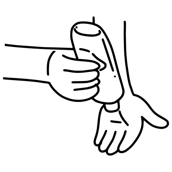 Händer Som Använder Handdesinfektionsmedel För Att Skydda Covid Virus Eller — Stock vektor