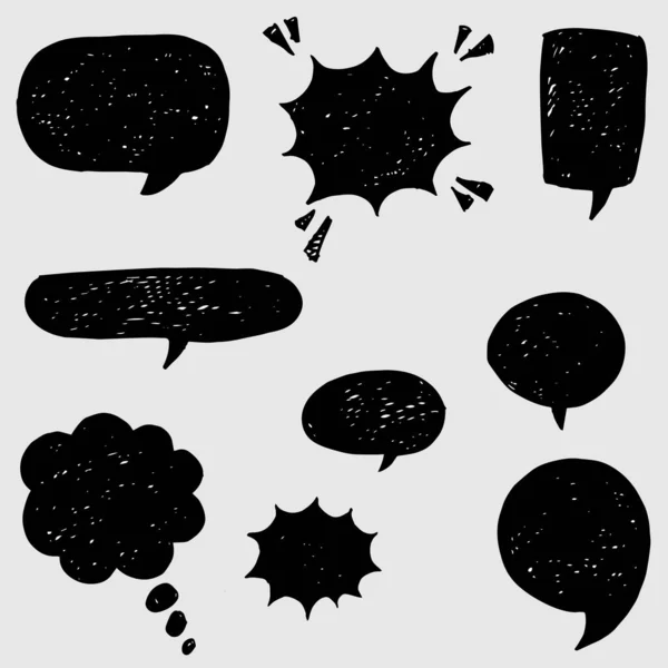 Ручной Набор Речевых Пузырей Векторная Иллюстрация Пузыря Речи Комика — стоковый вектор
