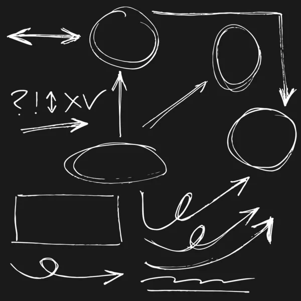 Dodle Design Element Пустые Линии Стрелки Галочка Круги Кривые Векторы — стоковый вектор