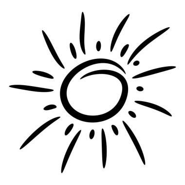 Tasarım elementleri Komik karalama güneşi