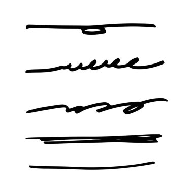 Siyah mürekkep fırçası çizgisi. Çizgi vektör çizimi.