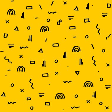 El çizimi soyut bir arkaplan. memphis tarzı illüstrasyon.