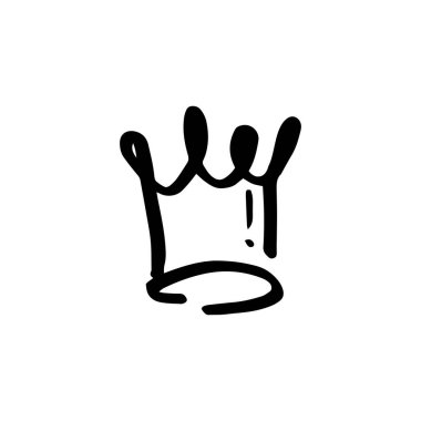 El çizimi vektör karalama taç illüstrasyonu. Logo tasarım element illüstrasyonu beyaz arkaplanda izole edildi