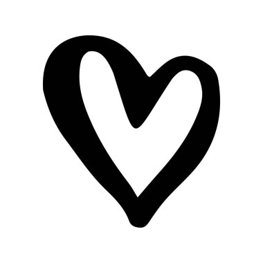 Karalama kalp sembolü çizimleri. aşk sembolü karalama simgesi. Tasarım ögesi beyaz arkaplanda izole edildi