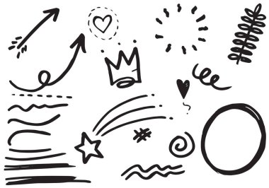 El yapımı tasarım elementleri. vektör illüstrasyonu.