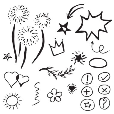 El yapımı tasarım elementleri. vektör illüstrasyonu.