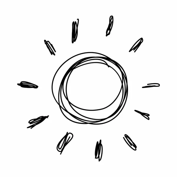 Éléments Conception Drôle Doodle Soleil — Image vectorielle