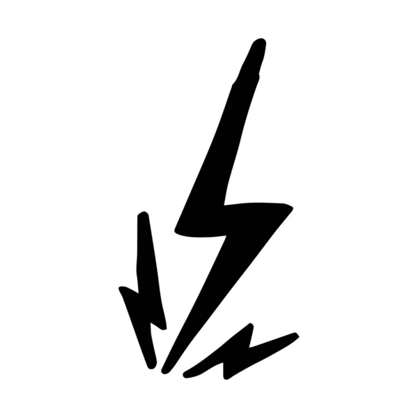 Ručně Kreslený Vektor Čmáranice Elektrický Blesk Symbol Náčrtek Ilustrace Symbol — Stockový vektor