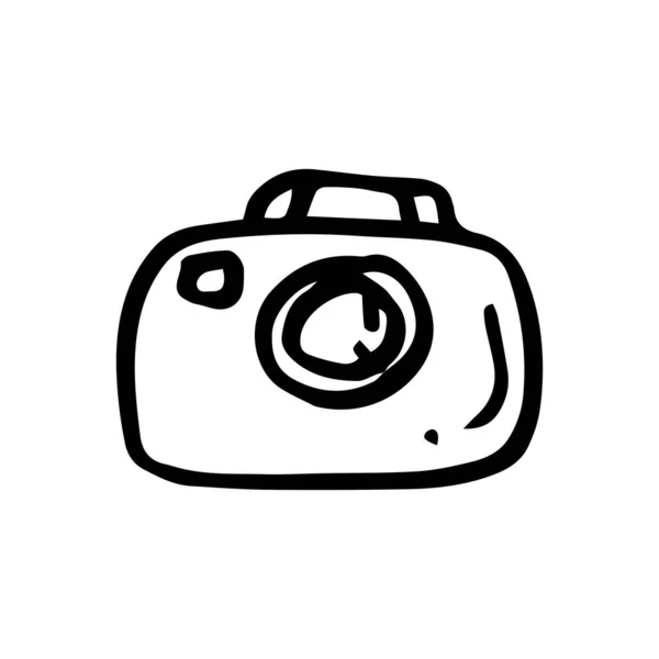 Ручной Рисунок Значка Камеры Векторная Иллюстрация Печати Веб Мобильных Инфографики — стоковый вектор