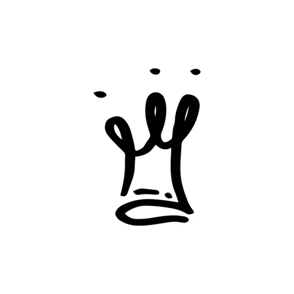 Çizimi Vektör Karalama Taç Illüstrasyonu Logo Tasarım Element Illüstrasyonu Beyaz — Stok Vektör