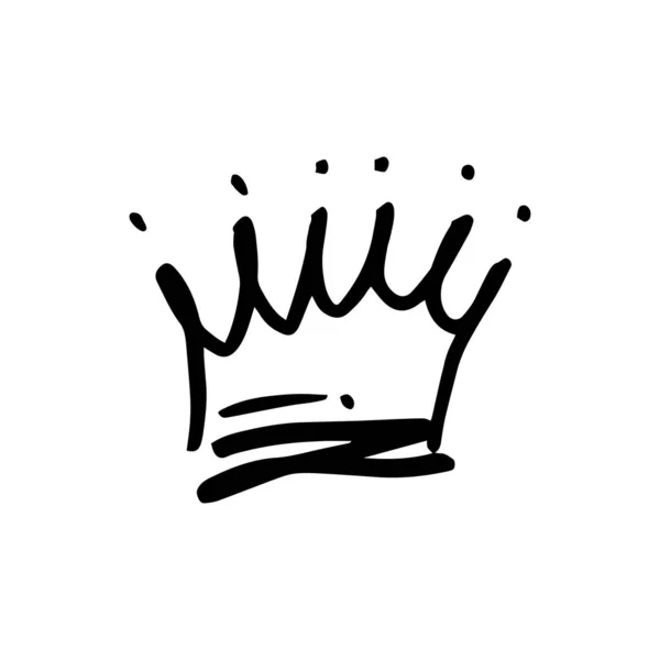 Рука Намальована Векторна Каракулева Корона Ілюстрація Лого Елемент Дизайну Ілюстрація — стоковий вектор