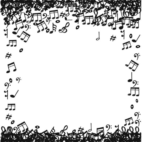 Doodle Musique Notes Motif Fond Musique Abstraite Sur Fond Blanc — Image vectorielle