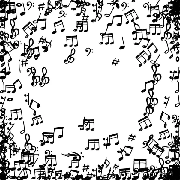 Doodle Μουσική Σημειώσεις Μοτίβο Φόντο Αφηρημένη Μουσική Λευκό Φόντο — Διανυσματικό Αρχείο