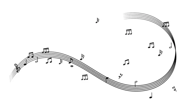 Muzyka Doodle Notatki Wzór Tła Abstrakcyjny Musical Białym Tle — Wektor stockowy