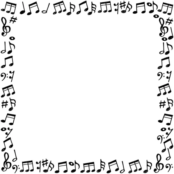 Doodle Musique Notes Motif Fond Musique Abstraite Sur Fond Blanc — Image vectorielle