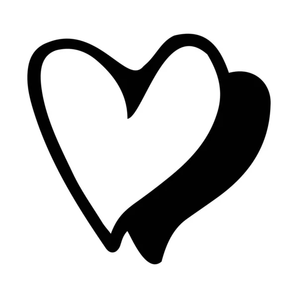 Firka Szív Szimbólum Vázlat Illusztrációk Szerelem Szimbólum Doodle Ikon Design — Stock Vector