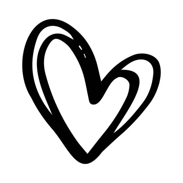 Doodle Coração Símbolo Esboço Ilustrações Símbolo Amor Doodle Icon Design — Vetor de Stock