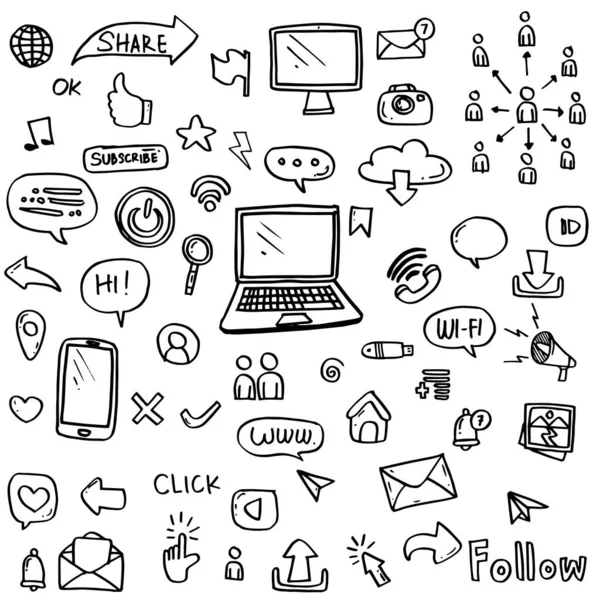 Sosyal medya simgesinin el çizimi