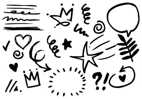 El yapımı tasarım elementleri. vektör illüstrasyonu.