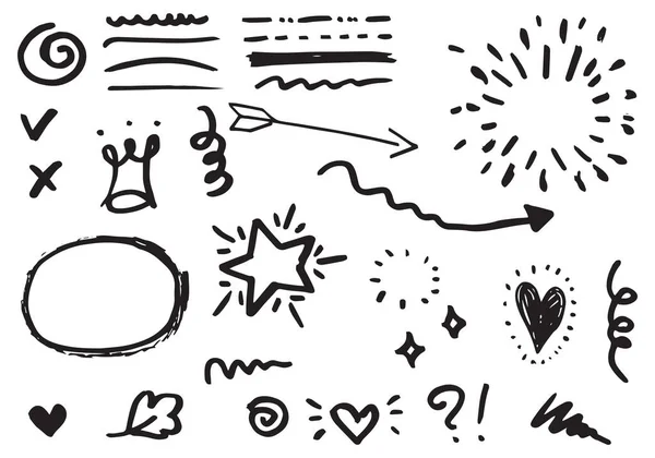 手描きのデザイン要素のセット ベクターイラスト — ストックベクタ