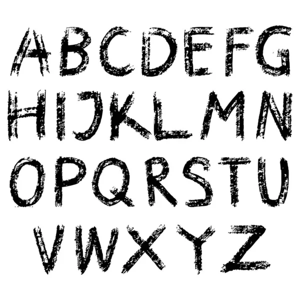 Vecteur Conception Éléments Fonte Doodle Dessinée Main Lettres Noir Blanc — Image vectorielle