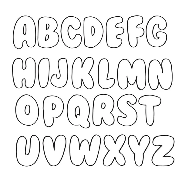 Element Ontwerp Vector Met Hand Getekend Krabbellettertype Een Set Schetsalfabet — Stockvector