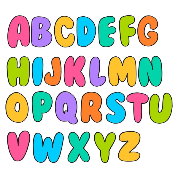 Handgezeichnete Doodle Lustige Schrift Set Von Skizzen Nettes Alphabet Vektorillustration — Stockvektor