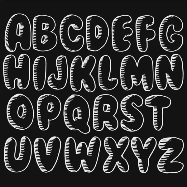 Χειροποίητη Ζωγραφισμένη Κιμωλία Γραμματοσειρά Ένα Σετ Από Αστεία Αλφάβητα Εικονογράφηση — Διανυσματικό Αρχείο