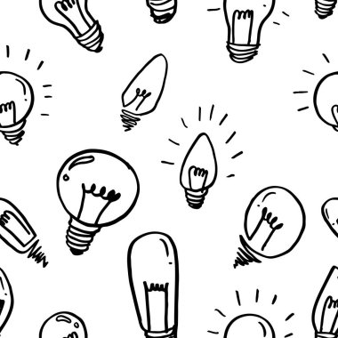 Kusursuz ampul deseni Çizgi film karalaması.