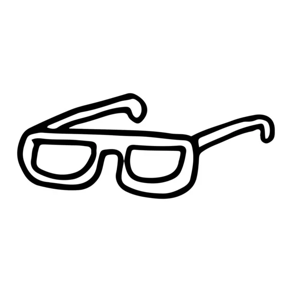 Gafas Dibujadas Mano Garabato Icono Aislado Sobre Fondo Blanco Ilustración — Vector de stock