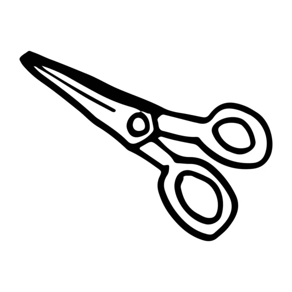 Hand Drawn Scissor Doodle Icon Isolated White Background — Stock Vector