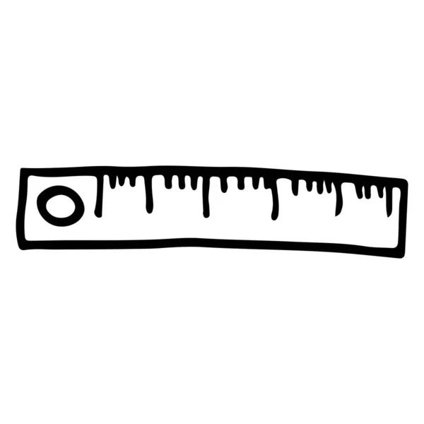 Hand Drawn Ruler Doodle Icon Isolated White Background Vector Illustration — Stock Vector