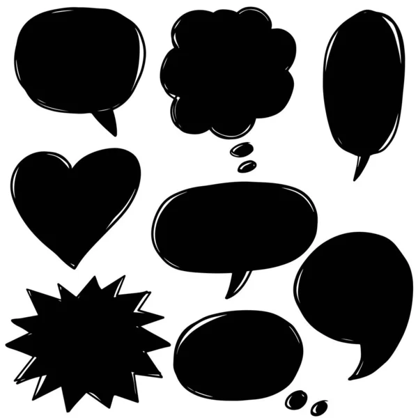 Hand Drawn Set Speech Bubbles Doodle Set Element Vector Illustration — Stock Vector