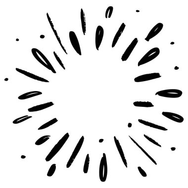 Karalama tasarımı ögesi, yıldız patlaması karalama vektör çizimi, el çizimi parlak karalama, su patlaması karalama çizimi.