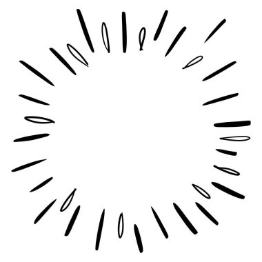 Karalama tasarımı ögesi, yıldız patlaması karalama vektör çizimi, el çizimi parlak karalama, su patlaması karalama çizimi.